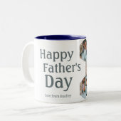 Einfach elegante Vathers Day Hexagon Foto Collage Zweifarbige Tasse (Vorderseite Links)