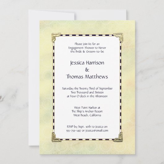 Einfach elegante Verlobung Dusche oder Party Einladung (Vorderseite)