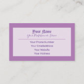 Einfach elegante violette antike Buchstaben Visitenkarte (Rückseite)