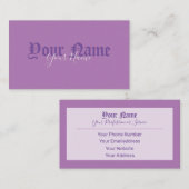 Einfach elegante violette antike Buchstaben Visitenkarte (Vorne/Hinten)