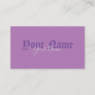 Einfach elegante violette antike Buchstaben Visitenkarte