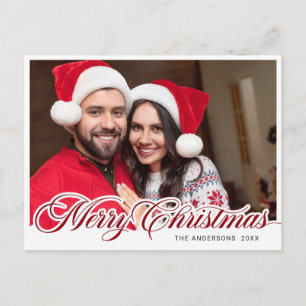 Einfach Elegante Weihnachts-Foto-Grüße Feiertage Postkarte