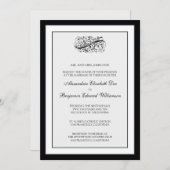 Einfach eleganter 12x18 Black/White Wedding Einlad Einladung (Vorne/Hinten)