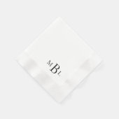 Einfach eleganter Black Monogram Cocktail Serviette (Ecke)
