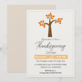 Einfach Eleganter Erntedank Abendessen Einladung (Vorne/Hinten)