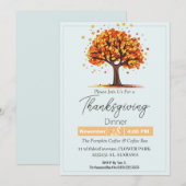 Einfach Eleganter Erntedank Abendessen Einladung (Vorne/Hinten)