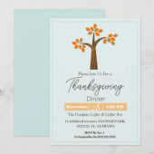 Einfach Eleganter Erntedank Abendessen Einladung (Vorne/Hinten)