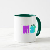 Einfach eleganter, farbenfroher "Mary"-Name, grüne Tasse (VorderseiteRechts)