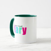 Einfach eleganter, farbenfroher "Mary"-Name, grüne Tasse (Vorderseite Links)