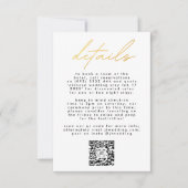 Einfach eleganter Gold & White Text Wedding QR COD RSVP Karte (Vorderseite)