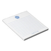Einfach eleganter, hellblauer Monogramm-Name Notizblock (angewinkelt)