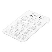 Einfach eleganter Kalender 2025 Magnet (Linke Seite)