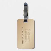 Einfach Eleganter Luxus Gold Glitzer Mit Monogramm Gepäckanhänger (Rückseite vertikal)