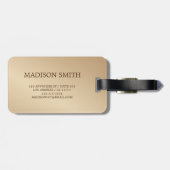 Einfach Eleganter Luxus Gold Glitzer Mit Monogramm Gepäckanhänger (Rückseite horizontal)