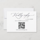 Einfach eleganter Minimalistischer Hochzeitcode RSVP Karte (Vorderseite)
