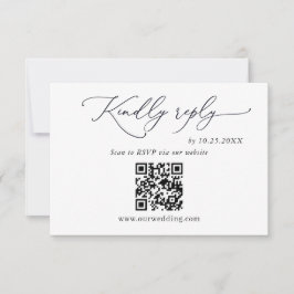 Einfach eleganter Minimalistischer Hochzeitcode RSVP Karte