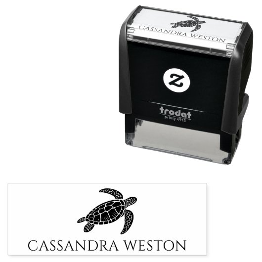 Einfach eleganter Minimalistischer Name, Sea Turtl Permastempel (Beispiel)