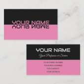 Einfach eleganter Reflektionsname in Schwarz und R Visitenkarte (Vorne/Hinten)