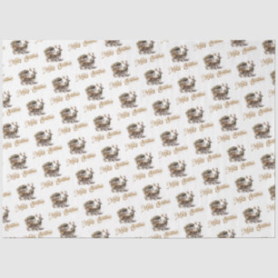 Einfach eleganter Reindeer-Schlitten erdig neutral Seidenpapier