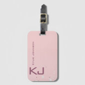 Einfach eleganter rosa Glitzer Niedlicher Mit Mono Gepäckanhänger (Vorderseite Vertikal)