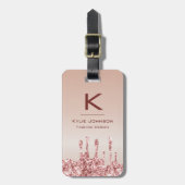 Einfach eleganter rosa Glitzer Niedlicher Mit Mono Gepäckanhänger (Vorderseite vertikal)