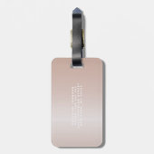 Einfach eleganter rosa Glitzer Niedlicher Mit Mono Gepäckanhänger (Rückseite vertikal)