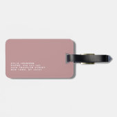 Einfach eleganter rosa Glitzer Niedlicher Personal Gepäckanhänger (Rückseite horizontal)