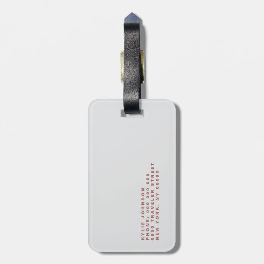 Einfach eleganter rosa Glitzer Niedlicher Personal Gepäckanhänger (Rückseite vertikal)