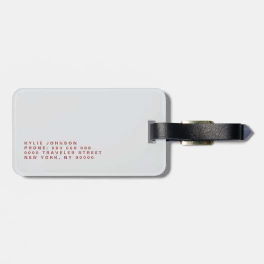 Einfach eleganter rosa Glitzer Niedlicher Personal Gepäckanhänger (Rückseite horizontal)