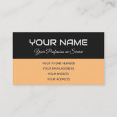 Einfach eleganter, schwarz-orangefarbener Reflekti Visitenkarte (Rückseite)