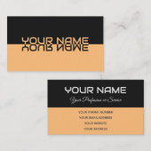 Einfach eleganter, schwarz-orangefarbener Reflekti Visitenkarte (Vorne/Hinten)