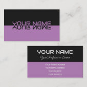 Einfach eleganter, schwarz-violetter Reflektionsna Visitenkarte (Vorne/Hinten)