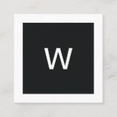 Einfach eleganter Schwarz-weißer Monogram-Berater Quadratische Visitenkarte (Vorderseite)