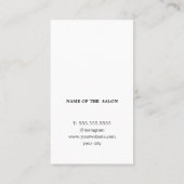 Einfach Eleganter Schwarz-weißer Salon Terminkarte (Rückseite)