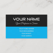 Einfach eleganter schwarzer Indigoblau-Reflektions Visitenkarte (Rückseite)