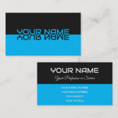 Einfach eleganter schwarzer Indigoblau-Reflektions Visitenkarte (Vorne/Hinten)