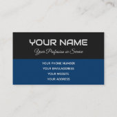 Einfach eleganter schwarzer und mariner Reflektion Visitenkarte (Rückseite)