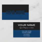 Einfach eleganter schwarzer und mariner Reflektion Visitenkarte (Vorne/Hinten)