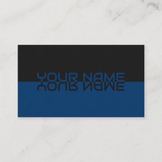 Einfach eleganter schwarzer und mariner Reflektion Visitenkarte (Vorderseite)