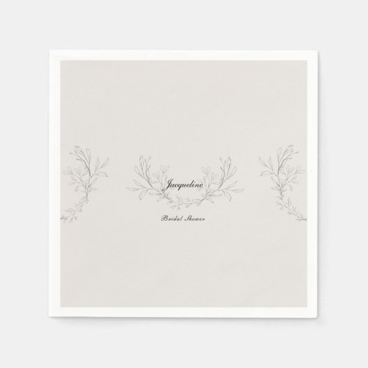 Einfach eleganter Script Cream Brautparty Cocktail Serviette (Vorderseite)