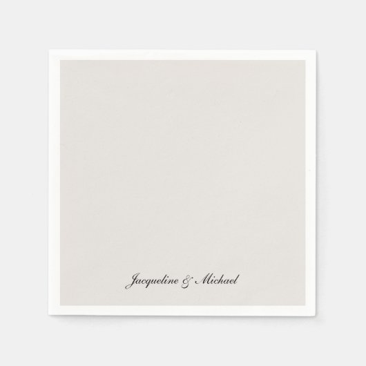 Einfach eleganter Script-Cream Wedding Cocktail Serviette (Vorderseite)