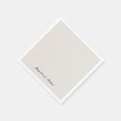 Einfach eleganter Script-Cream Wedding Cocktail Serviette (Ecke)