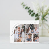 Einfach Eleganter Urlaub 4 FOTO Weihnachtsgrüße Postkarte (Stehend Vorderseite)