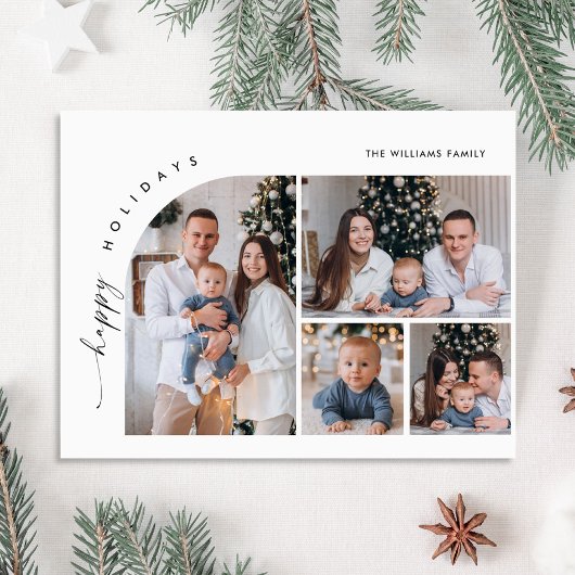 Einfach Eleganter Urlaub 4 FOTO Weihnachtsgrüße Postkarte