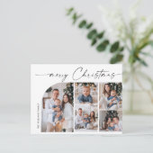 Einfach Eleganter Urlaub 5 FOTO Weihnachtsgrüße Postkarte (Stehend Vorderseite)