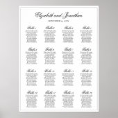 Einfach elegantes 16-Tisch-Hochzeitsdiagramm Poster (Vorne)