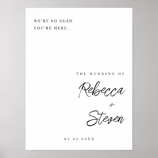 Einfach elegantes Begrüßungszeichen Poster (Vorne)