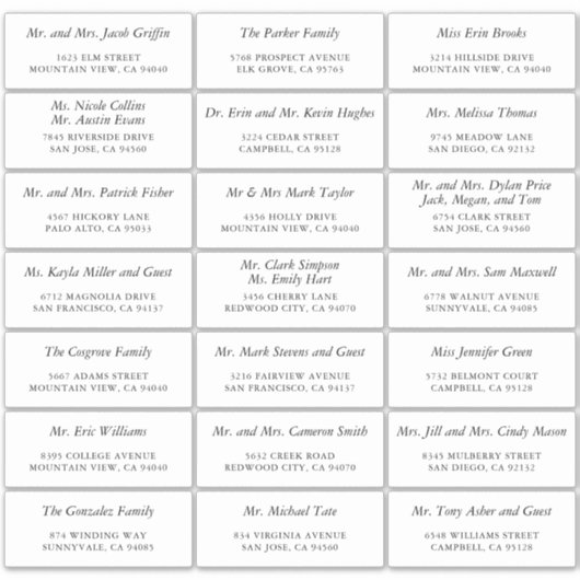 Einfach elegantes, benutzerdefiniertes Wedding Gue Aufkleber (Vorderseite)