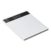Einfach elegantes Black Lined Monogram Business Notizblock (angewinkelt)