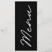 Einfach elegantes Black & White Wedding Menü Menükarte (Rückseite)